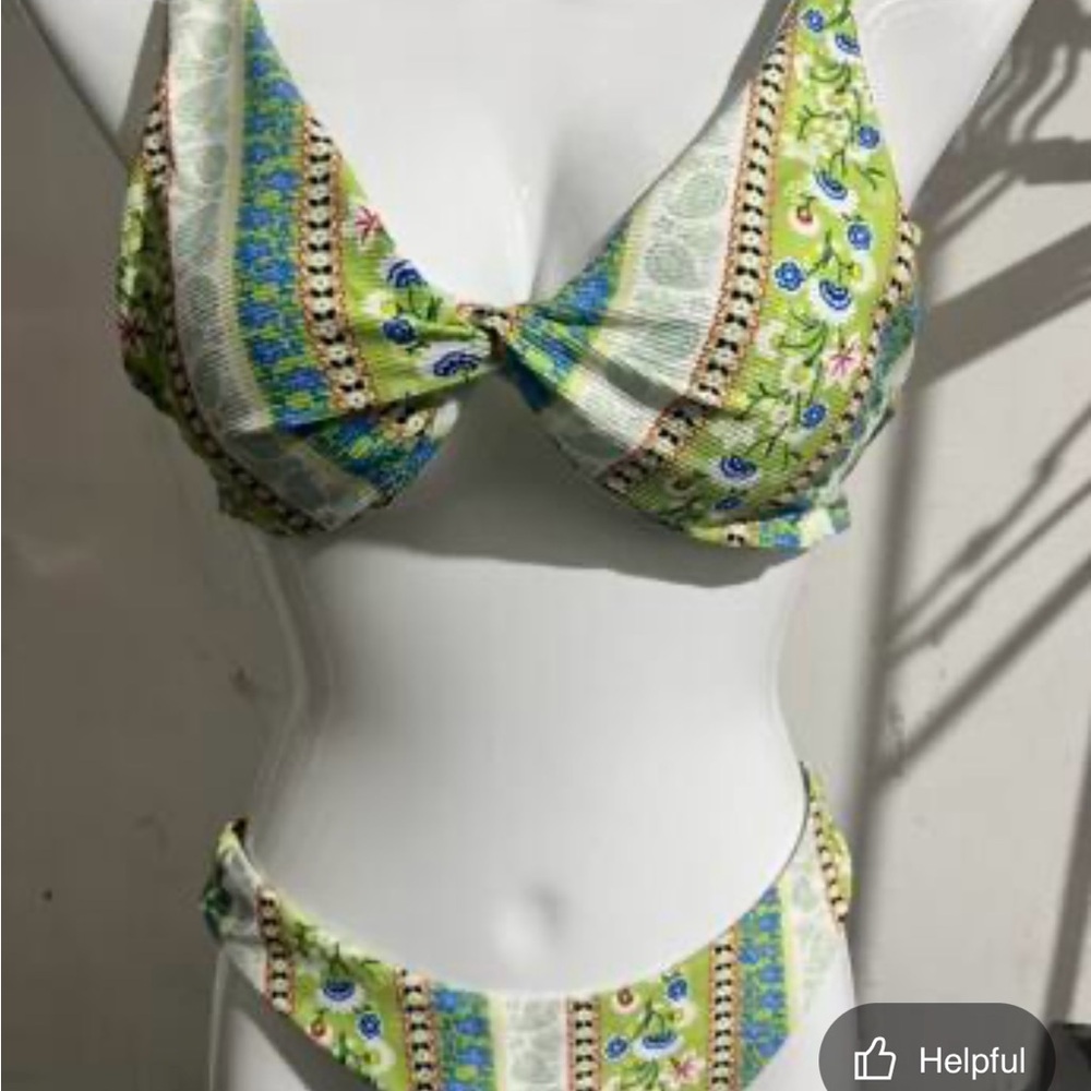 SHEIN Green and Blue Bikini with Triangle Top